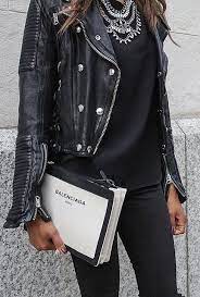 A Statement Necklace With Your Leather Jacket Edgy Fashion Fashion Womens Fashion Edgy