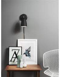 wandlamp scandinavisch design led 3w wit zwart grijs muurverlichting scandinavisch design zwarte muur