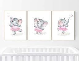 Ballerina Elephant Baby Room Decor Girl Elephant Nursery Etsy In 2021 Elephant Baby Rooms Elephant Nursery Prints Elephant Nursery
