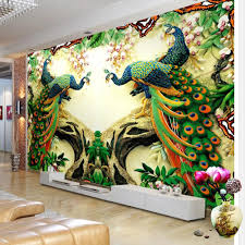 خلفية جدارية ثلاثية الأبعاد خلفية جدارية طراز خماسية الأبعاد 8d خلفية على شكل طاووس صورة جدارية عالية الدقة صورة جدارية بدقة 1080 بكسل Buy الايبوكسي توازن اللون الأبيض جدار