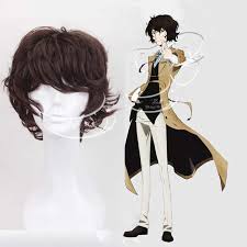 This tsundere is one of anime fans' favorite characters. Anime Bungo Stray Dog Dazai Osamu Wigs Heat Resistant Dark Brown Short Curly Hair Cosplay Wig Wig Cap Anime Costumes Aliexpress