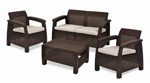 Salon De Jardin Allibert Corfu 4 Places Aspect Resine Tressee Marron Boutique Jardinitis