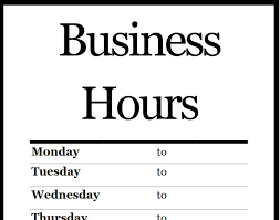 Printable Pdf Business Hours Sign Business Hours Sign Business Letter Template Sign Templates