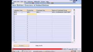 Sap Product Costing Configuration Define Overhead Groups Sap Data Science Configuration