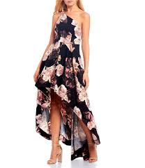 Xtraordinary One Shoulder Floral High Low Long Dress In 2020 Dresses Black Formal Prom Dresses Long Dress