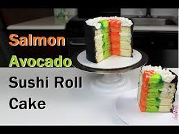 I Ve Made Sushi Cakes Before But This Time I Wanted To Take It A Bit Further And Create A Giant Piece Of A Sushi Roll Sushi Cake Sushi Cake Birthday Roll