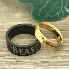4.2 out of 5 stars. Customizable Ssr594 Couples Ring Set Personalized Engrave Stainless Steel Ring With His Beauty Her Beast His Beauty Her Beast Rings Anniversary Rings Wedding Engagement