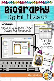 Biography Digital Flipbook Template For Google Classroom Distance Learning In 2020 Biography Project Elementary Graphic Organizers Technology Lessons