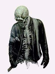 Skeleton Wearing A Leather Jack Holding A Guitar Art Art Skull Art Skeleton Art