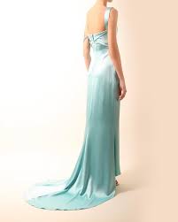 Calvin Klein Collection Turquoise Silk Corset Bustier Cut Out Maxi Dress Gown 6 For Sale At 1stdibs