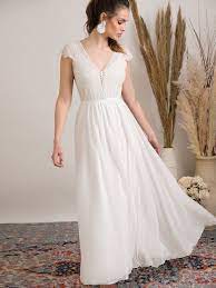 Effortlessly Beautiful Rustic Boho Wedding Dress Features Etsy In 2021 Simple Wedding Dress Casual Casual Wedding Dress Short Sleeve Wedding Dress