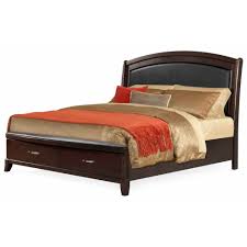 The linear shaped headboard and footboard give the bed frame a simple industrial style. Elements Delaney King Low Profile Bed With Storage Footboard Royal Furniture Platform Beds Low Profile Beds
