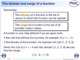 The domain has to do with the values of x in your function. Domain Range And Composite Functions Ppt Video Online Download