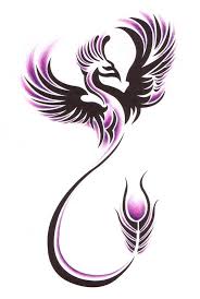 It mostly means the rebirth or rebuilding of a person. Black And Pink Ink Tribal Flying Phoenix Tattoo Design