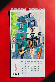 Wall Calendar 2021art Wall Calendarillustrated Paris Etsy In 2020 Wall Calendar Paris Gifts New Year Calendar