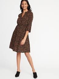 Waist Defined Flute Sleeve Henley Dress For Women Old Navy Define Dress Womens Dresses Dresses