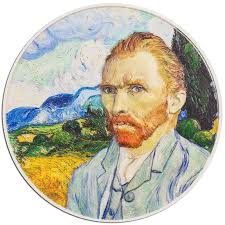 Chad Silver Coin. «Vincent van Gogh. Self-portrait» (proof) 2021, 62.2 g  sterling silver (proof 0.999)