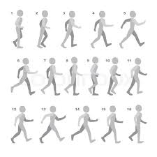 Phases Of Step Movements Man In Walking Sequence For Game Animation Vector Illustrat Walking Animation Animation Art Character Design Frame By Frame Animation