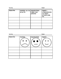 student self assessment chart