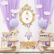 Gorgeous Purple And Gold Hot Air Balloon Baby Shower From Mjkreations Babyshower Hotair Baby Shower Balloons Girl Baby Shower Decorations Baby Shower Purple