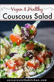 (i used black olives), sliced mushrooms, drained and chopped. Mediterranean Couscous Salad Recipe Unicorns In The Kitchen