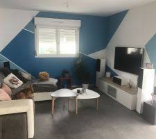 Pour plus de douceur et de sobriété, optez pour le vert anis ou le vert de gris, le rose poudré, ou le blanc. Photos Et Idees Salon Salle A Manger Sol Gris Fonce 2300 Photos