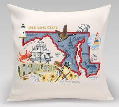 Maryland Pillow Embroidered And Appliqued Throw Pillow Throw Pillow Cover Usa State Decorative Pillow Home De Decorative Pillows Throw Pillow Covers Pillows