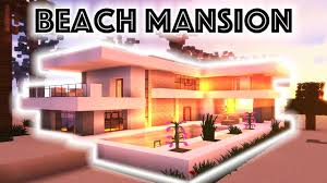 Inside, modern interiors include a spacious kitchen with marble countertops, soaking tubs in the bathrooms, and living room couches that face views of the water. Minecraft Tutorial Modern Beach Mansion 2 4k Uhd Youtube