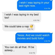 When Sleeping Trumps All Text Conversation Starters Funny Text Conversations Funny Couples Texts