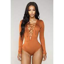Check out my honest review about the famous fashion nova. String You Along Bodysuit Camel From Fashion Nova On 21 Buttons