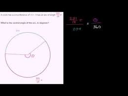 Finding Central Angle Measure Given Arc Length Geometry Help Angles Arc
