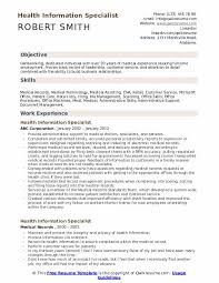Health Information Specialist Resume Samples Qwikresume