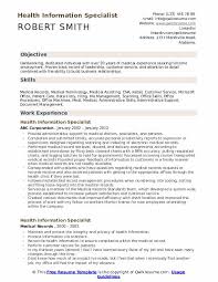 health information specialist resume samples qwikresume