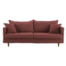La Tendance Terre Cuite S Invite Dans Nos Interieurs Classique Chic Avec Le Canape En Lin Lave Terracotta E Mobilier De Salon Canape 3 Places Maison Du Monde