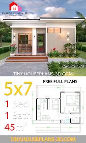Small House Design Plans 5x7 With One Bedroom Shed Roof Tiny House Plans Small House Design Plans Home Design Plans Micro House Plans