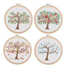 Modern wedding tree cross stitch patterns. Instant Download Set Of 4 Season Tree Cross Stitch Spring Summer Autumn Winter Tree Cross Stitch Pattern Season Cross Stitch Flower Zindagi Designs