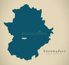 Mapa Da Extremadura Na Espanha Ilustracao Do Vetor Ilustracao De Geografia Curso 173318181