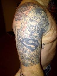 Grey Ink Half Sleeve Cloud Tattoo
