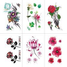 Uno dei tatuaggi più apprezzati non solo per mandare messaggi ma anche per la bellezza dei soggetti ritratti è. 25 Disegni Di Tatuaggi Di Fiori Diversi Trendy Red Rose Black Tattoo Impermeabile Falso Tatuaggio Temporaneo Adesivo Tatuaggio Corpo Sulle Mani Fake Temporary Tattoo Black Tattooflowers Tattoo Designs Aliexpress