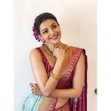 She just looks amazing saree with her stunning figure. Kajal Aggarwal Weaving Silk Saree Sky Blue Gnp008794 Grabandpack