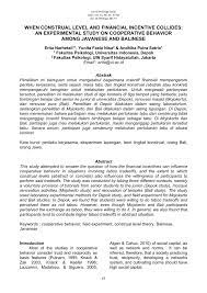 Jurnal penelitian kuantitatif eksperimen psikologi. Pdf When Construal Level And Financial Incentive Collides An Experimental Study On Cooperative Behavior Among Javanese And Balinese