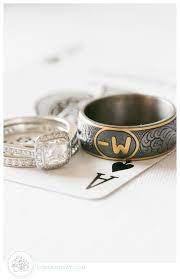 Luke And Cat Blog But Check Out The Ranch Brand On The Groom S Wedding Band Totally Awesome Mens Wedding Bands Wedding Rings Wedding Bands