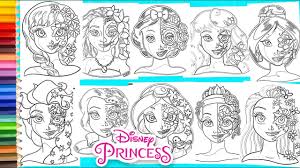 A skull is a structure which forms a head. Coloring Disney Princesses Sugar Skull Compilation Coloring Pages For Kids Youtube