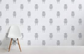 Decorating your kid s room with wallpapers adorable home. Kids Little Robots Pattern Wallpaper Hovia