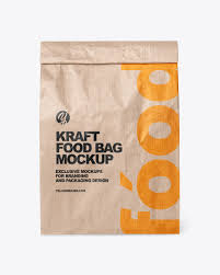 Kraft Food Bag Mockup In Bag Sack Mockups On Yellow Images Object Mockups