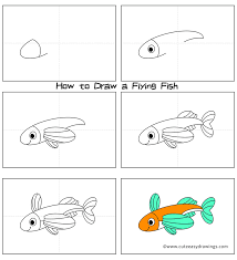 We have a range of drawings for kids. How To Draw A Cute Flying Fish Easy Step By Step For Kids Cute Easy Drawings