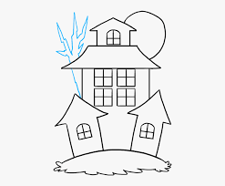 Learn how to draw a haunted house in this narrated step by step pencil and pen drawing. How To Draw Haunted House Haunted House Easy To Draw Hd Png Download Transparent Png Image Pngitem