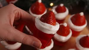 Santa Hat Jell O Shots Absolutely Sleigh Recipe Xmas Food Shot Recipes Food