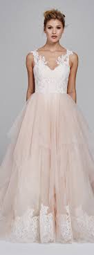 Handkerchief Wedding Dress With Lace Bodice Kelly Faetanini Pink Wedding Dresses Kelly Faetanini Wedding Dresses Designer Wedding Gowns