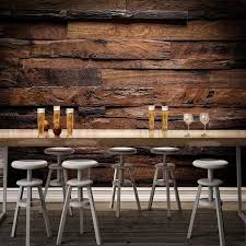Nostalgic Wood Panel Wallpaper Mural Basement Bar Design Restaurant Design Bar Design